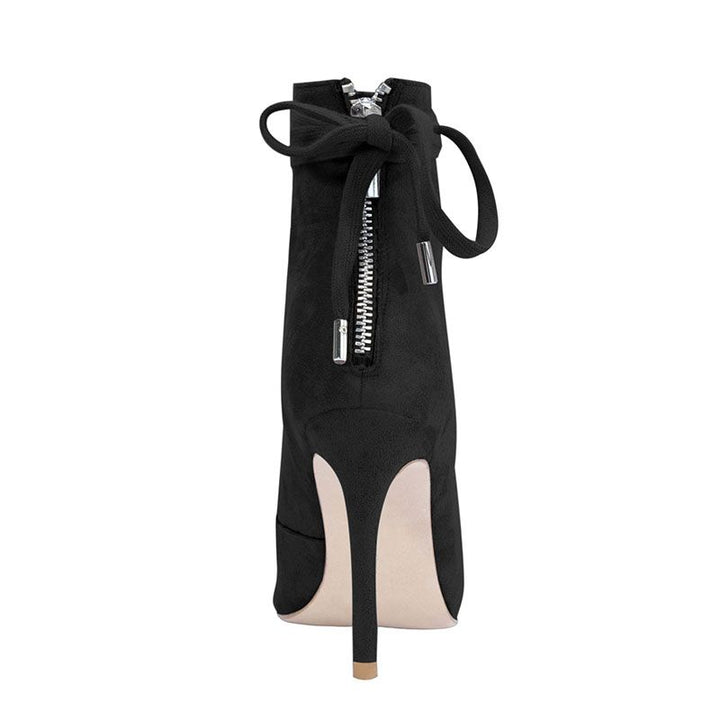 VOILA Lace Up Stiletto Heel Ankle Boots