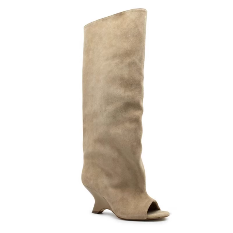 FLECI Sculptured Heel Knee High Boots - 6.5 CM