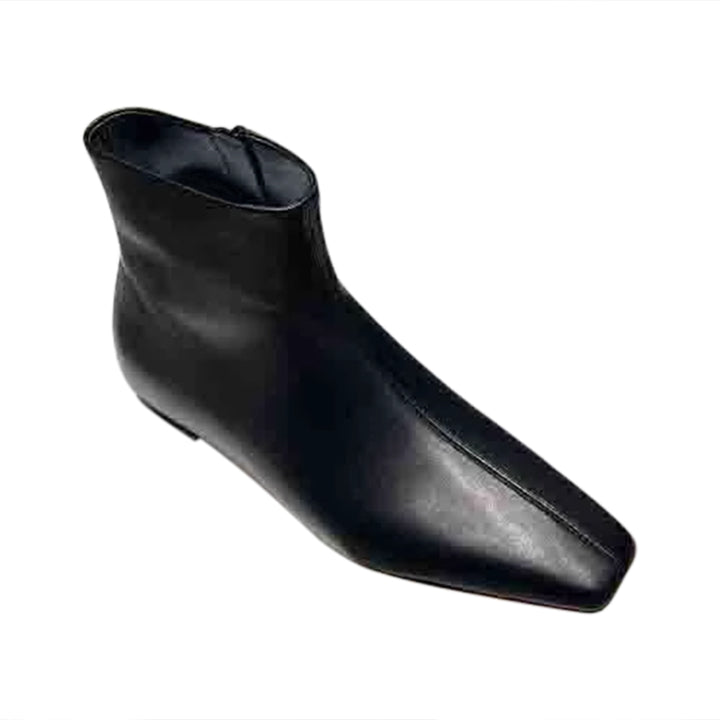TUVEC Leather Ankle Boots