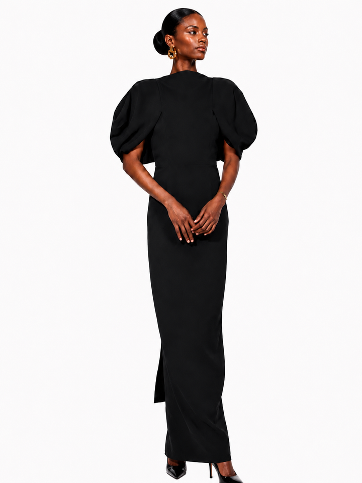 LOAVE Puff Sleeves Evening Dress Gown