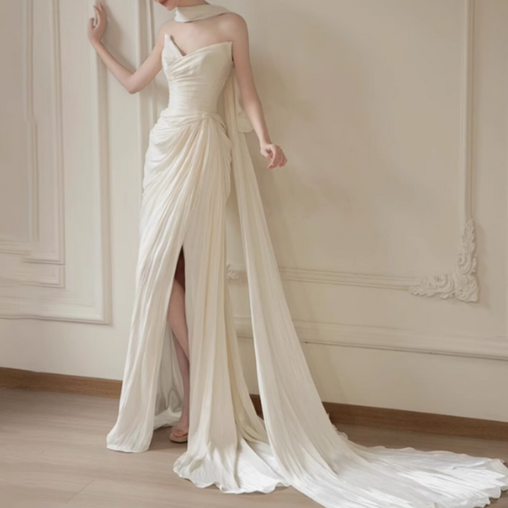 FAVTO Tube Maxi Evening Dress Gown