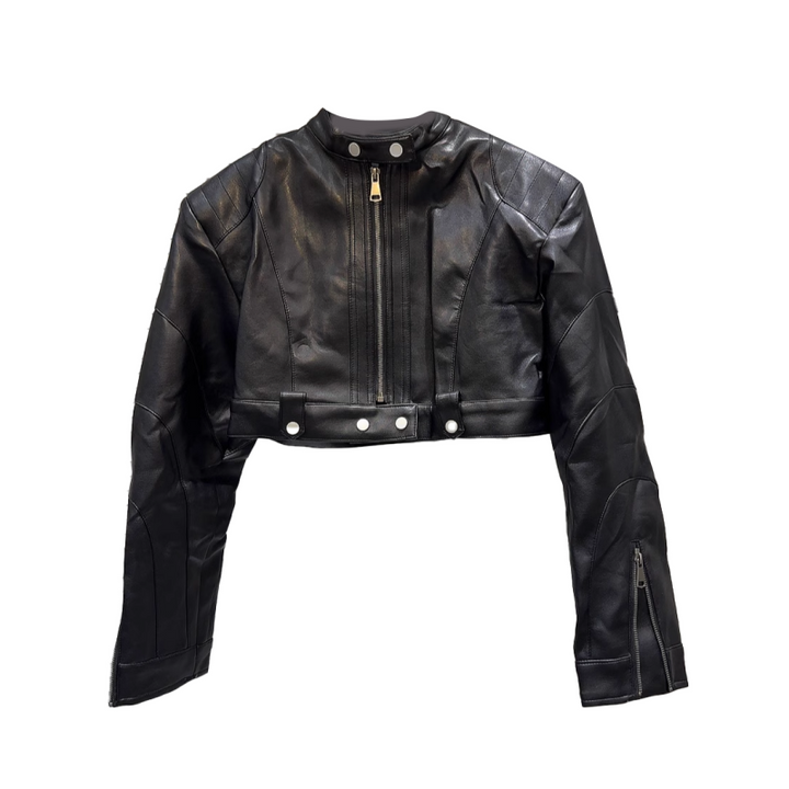 BIDVA Leather Biker Jacket