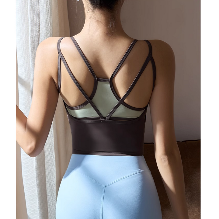 CAIFA Yoga Pilates Back Cross Fitted Sports Bra