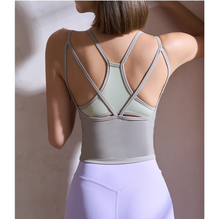 CAIFA Yoga Pilates Back Cross Fitted Sports Bra