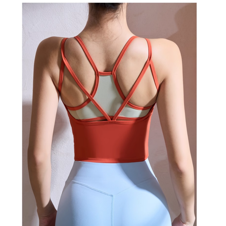 CAIFA Yoga Pilates Back Cross Fitted Sports Bra