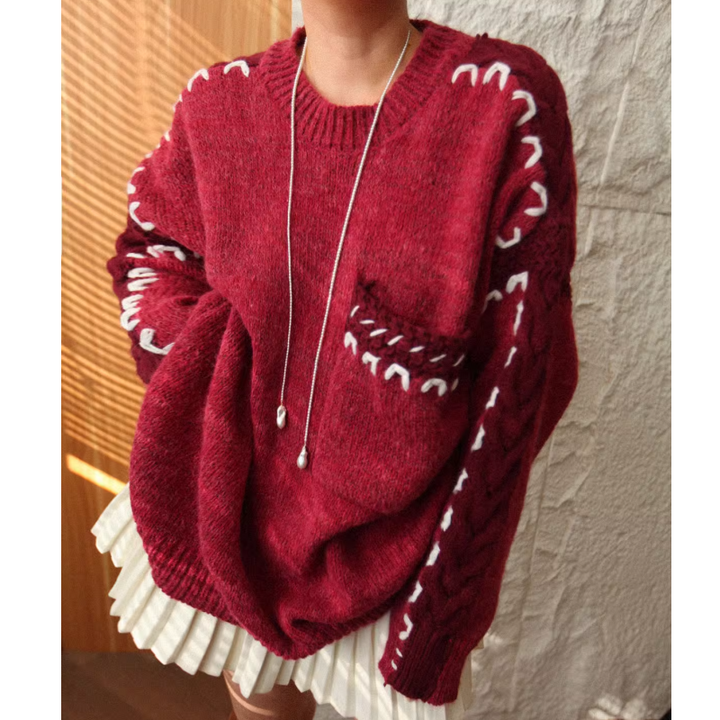 CAISU Pocket Oversized Knitwear Sweater