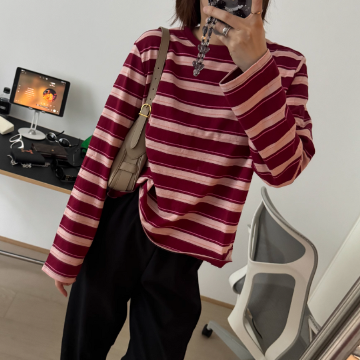 CEKRI Striped Long Sleeves Top