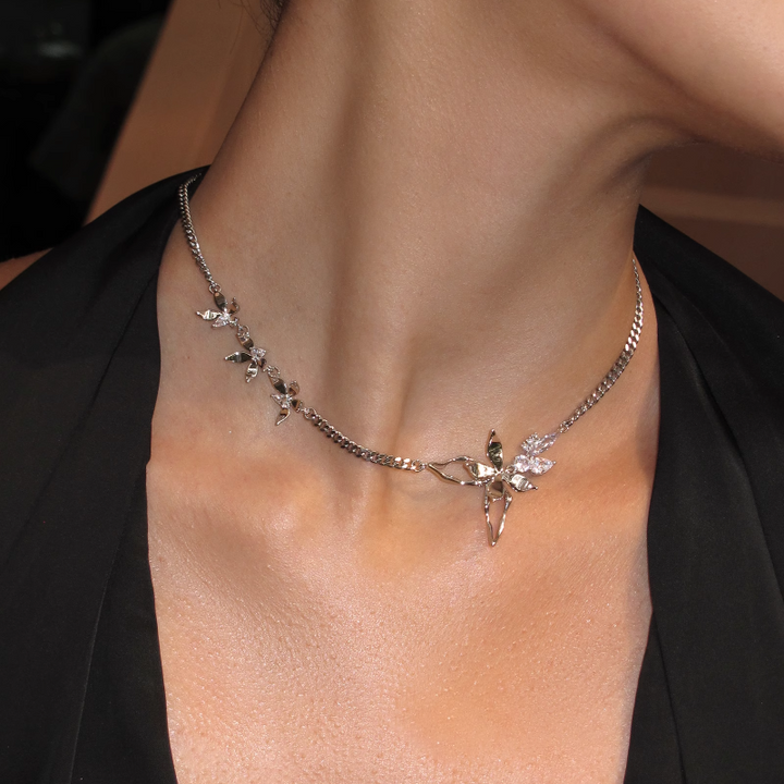 CHLAH Diamante Butterfly Necklace