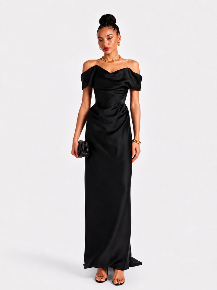 CUITA Off-Shoulder Evening Dress Gown