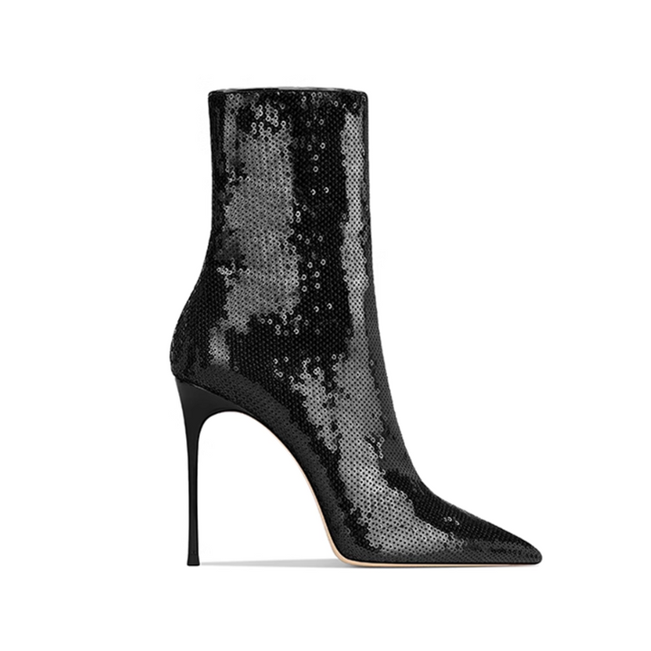 CURIK Sequinned Stiletto Heel Ankle Boots - 10cm