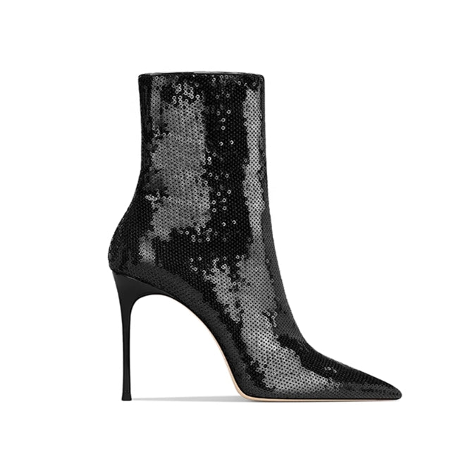 CURIK Sequinned Stiletto Heel Ankle Boots - 8cm