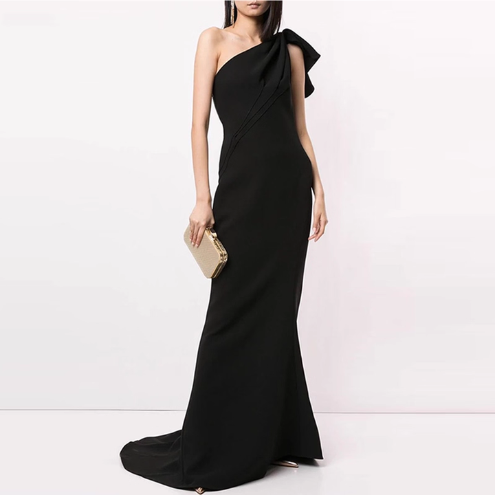 CUTAN Off-Shoulder Maxi Evening Dress Gown