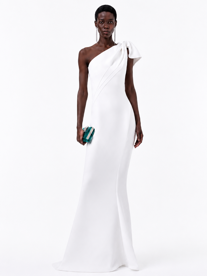 CUTAN Off-Shoulder Maxi Evening Dress Gown