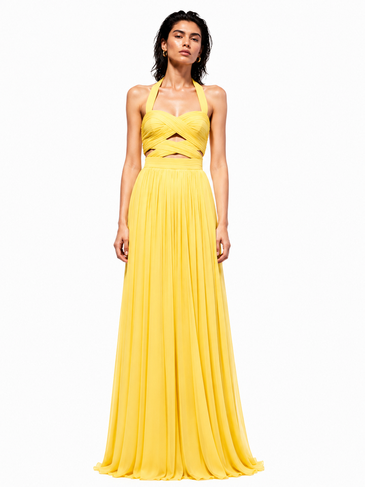 CUVTI Cut Out Evening Dress Gown