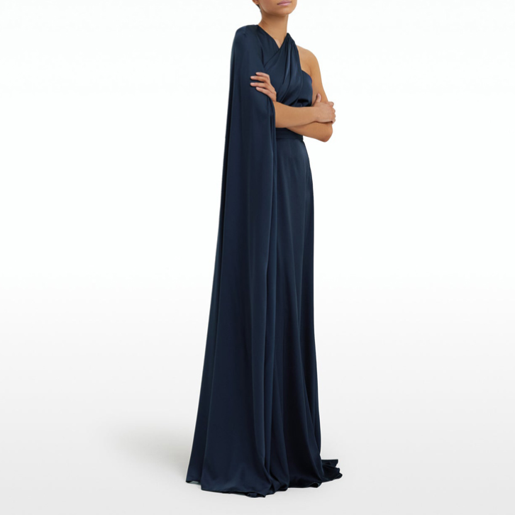 DAIDU One-Shoulder Maxi Evening Dress Gown