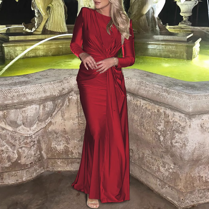 DEFVU Fold Hem Evening Dress Gown