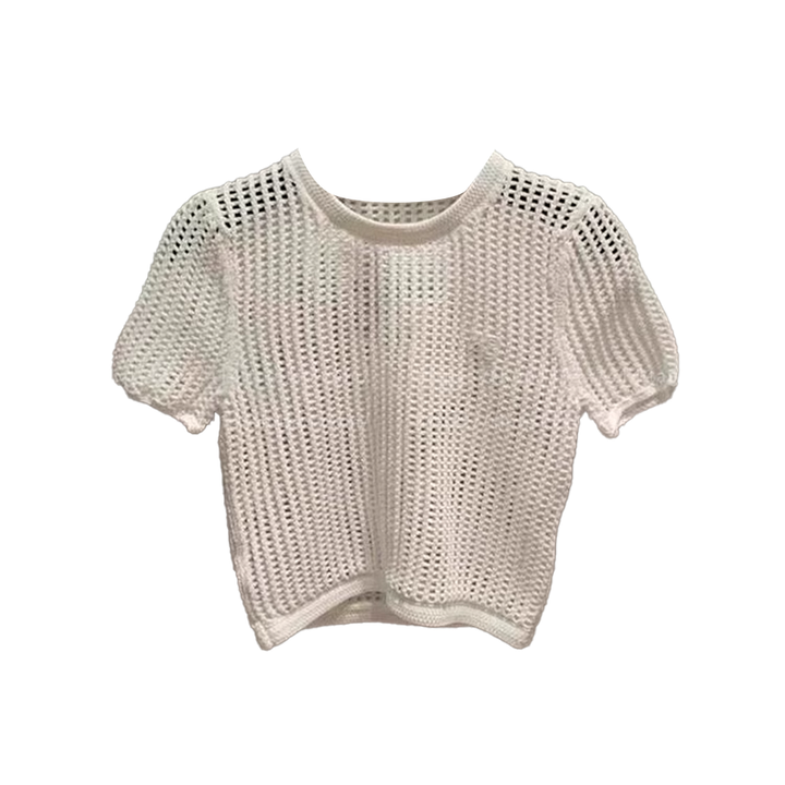 DEMUC Cut Out Knitwear Cropped Top