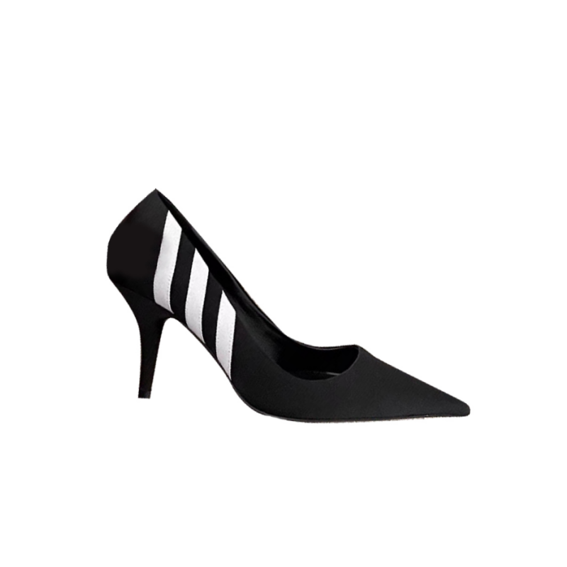 DUMIO Striped High Heel Pumps