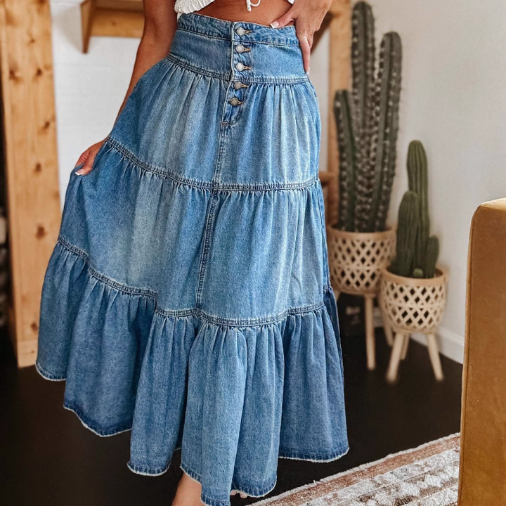 FEITO Button Midi Skirt