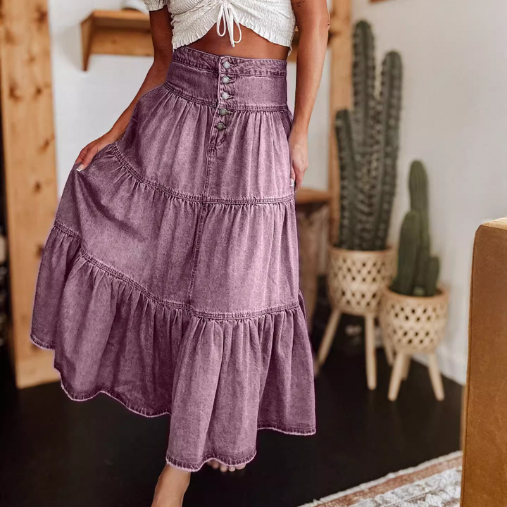 FEITO Button Midi Skirt