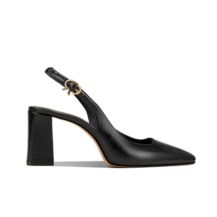 FERCO Leather Block Heel Sandals - 8cm