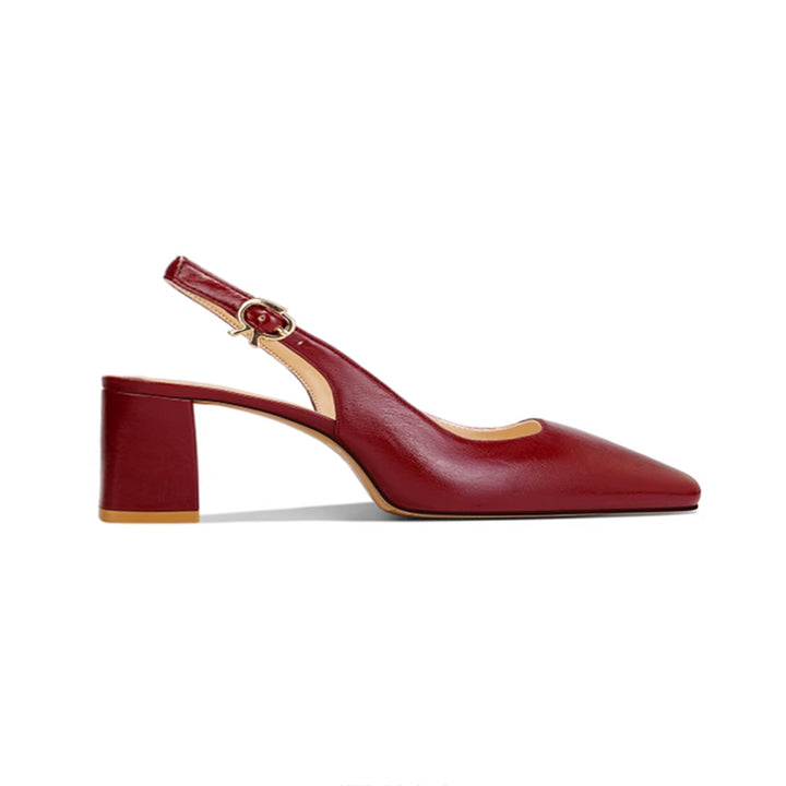 FERCO Leather Block Heel Sandals - 6cm
