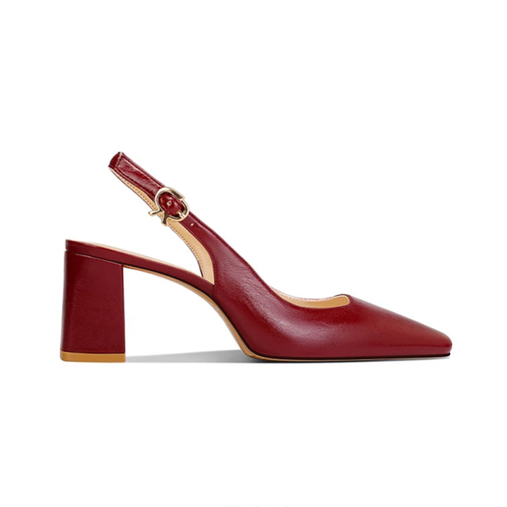 FERCO Leather Block Heel Sandals - 8cm