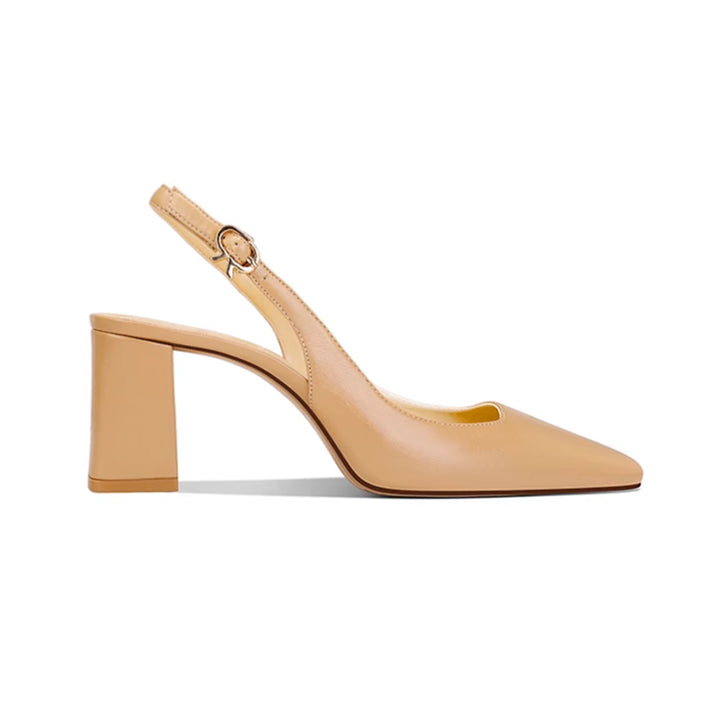 FERCO Leather Block Heel Sandals - 8cm