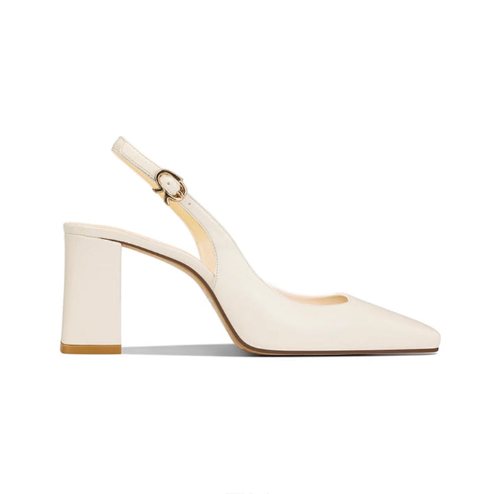 FERCO Leather Block Heel Sandals - 8cm