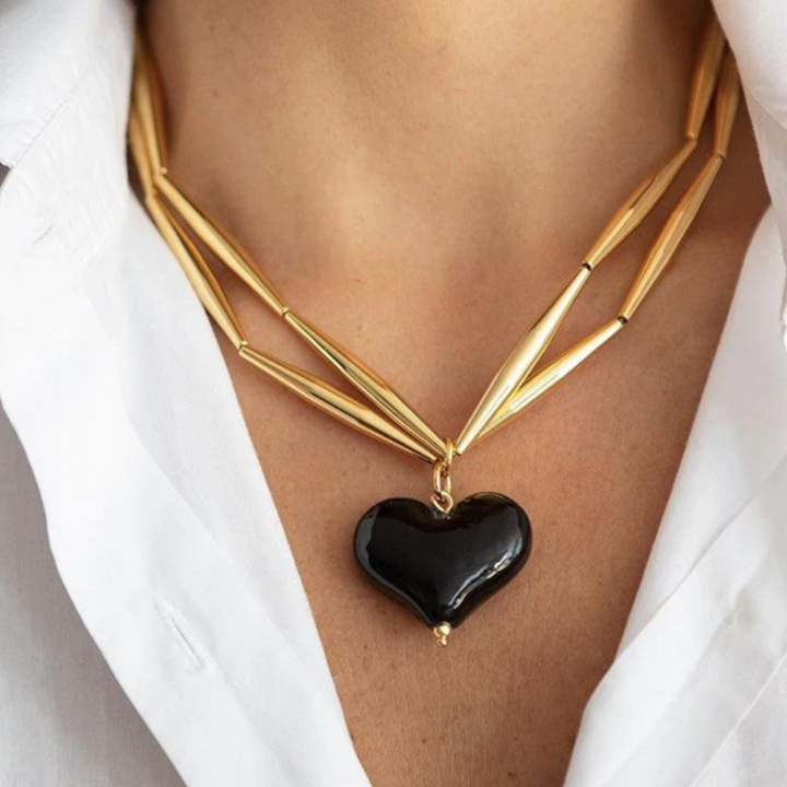 FUTZA Heart Double Layer Necklace