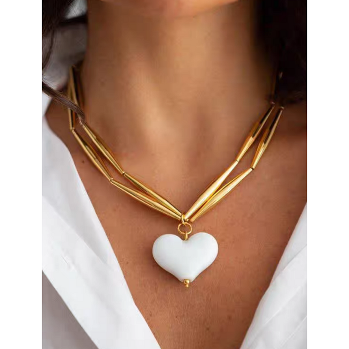 FUTZA Heart Double Layer Necklace