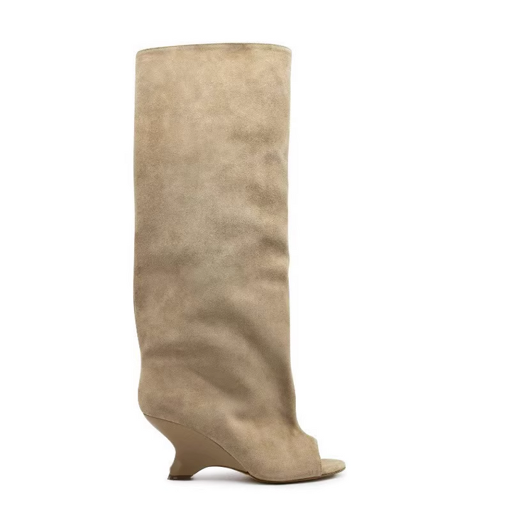 FLECI Sculptured Heel Knee High Boots