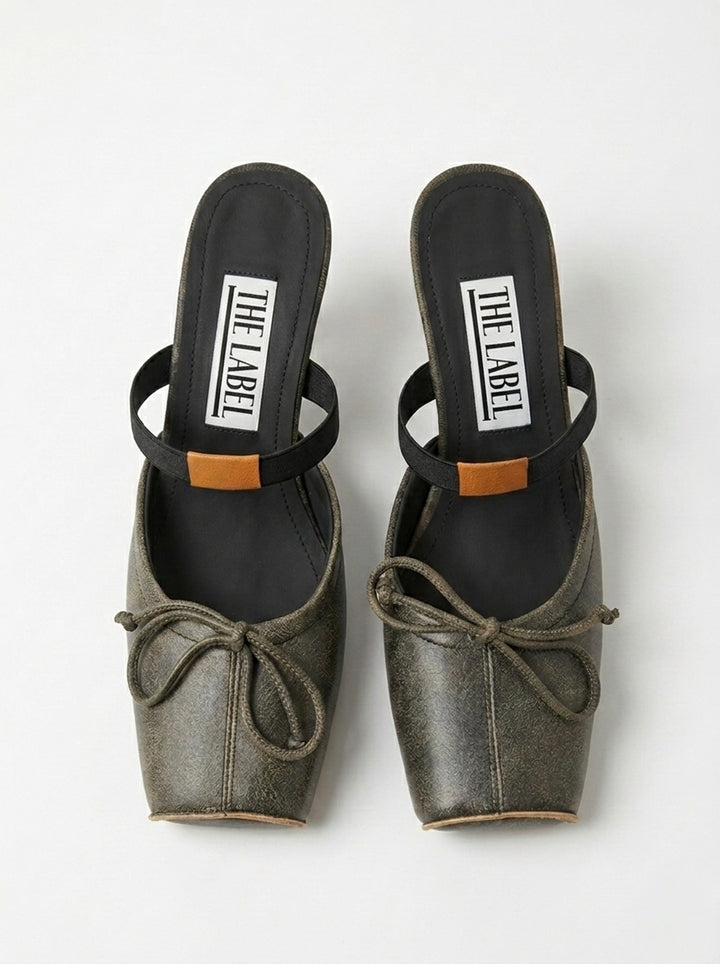 FOECA BOW SLINGBACK HIGH HEEL SANDALS