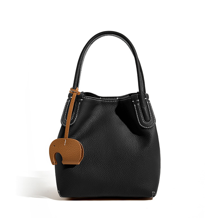 FONAC Leather Bucket Bag