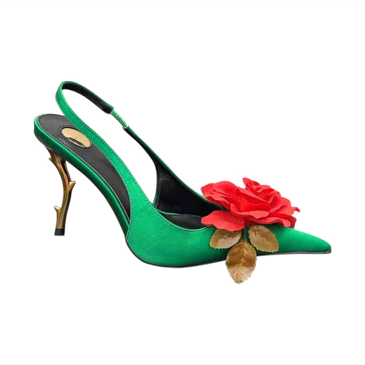 FOTVA Flower High Heel Sandals