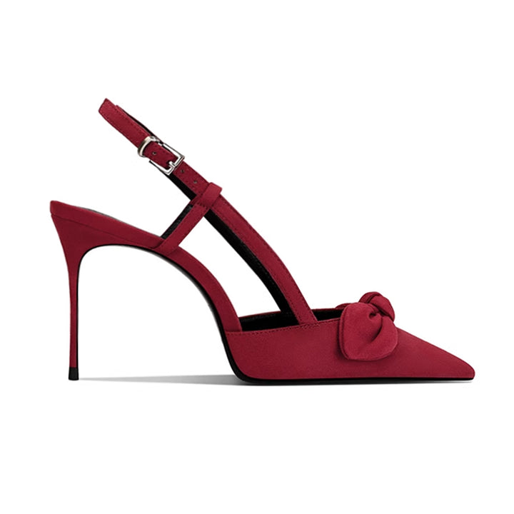 FUDOL Bow Mid Heel Sandals - 8cm