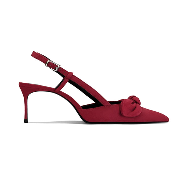 FUDOL Bow Mid Heel Sandals - 6cm