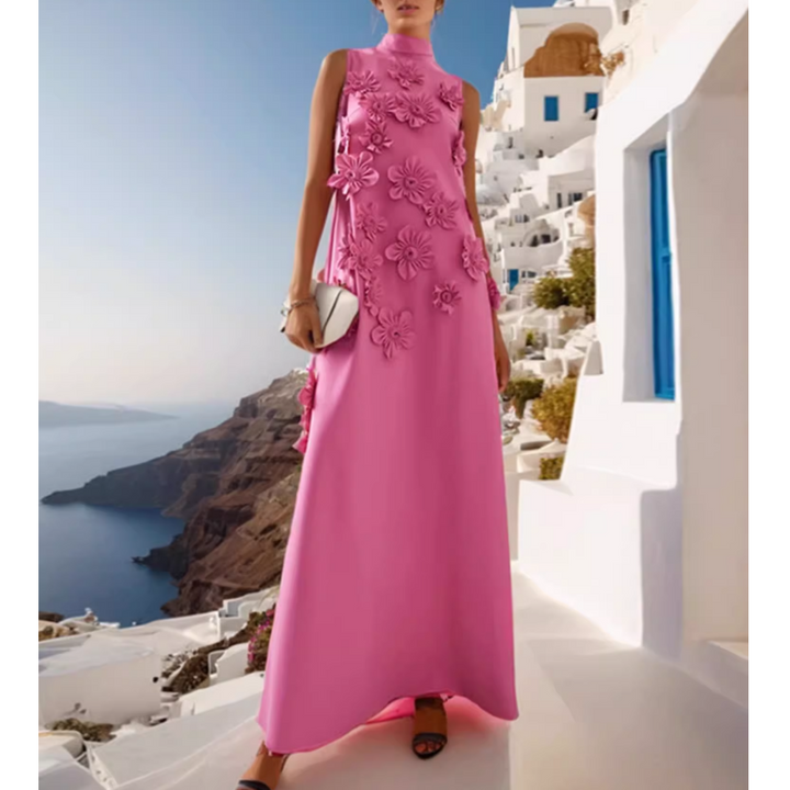 FUZIE Flower Embellished Maxi Evening Dress Gown