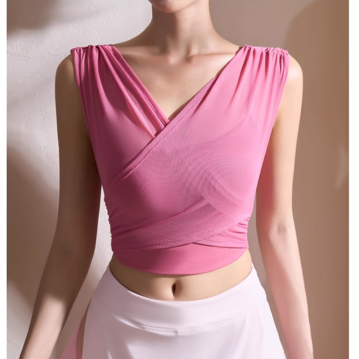 FVOTI Yoga Pilates V Neck Fitted Fitness Top