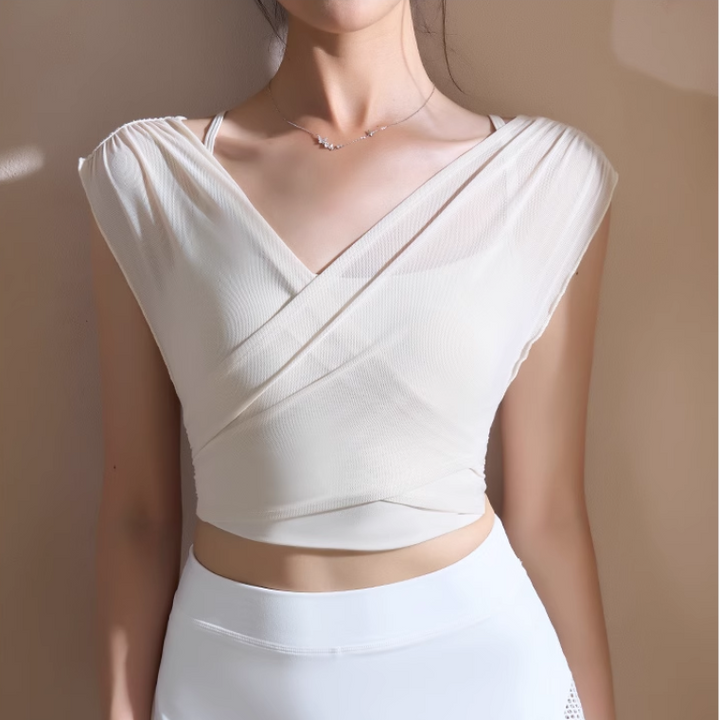 FVOTI Yoga Pilates V Neck Fitted Fitness Top
