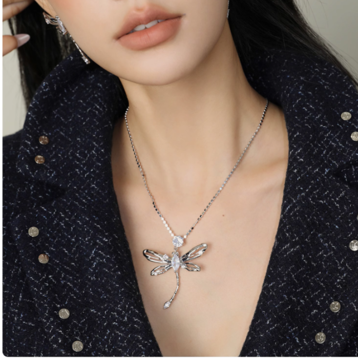 GAHVI Diamante Dragonfly Necklace