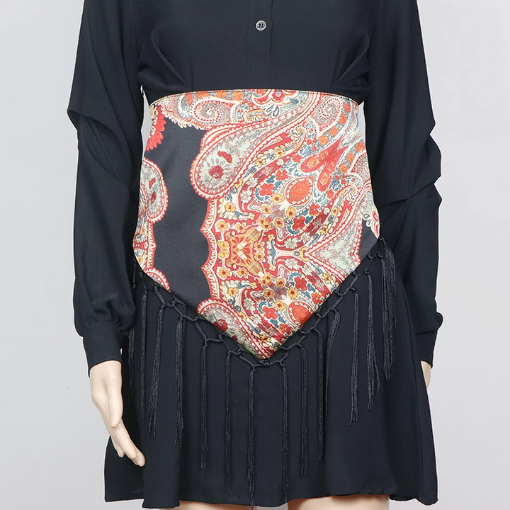 GEBTH Printed Fringed Girdle Belt
