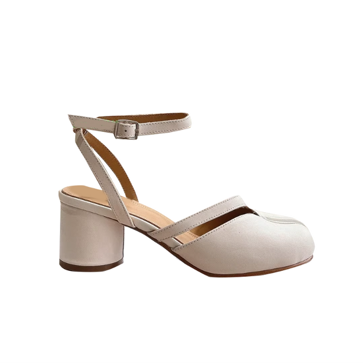 GINSO Spilt Toe Block Heel Sandals