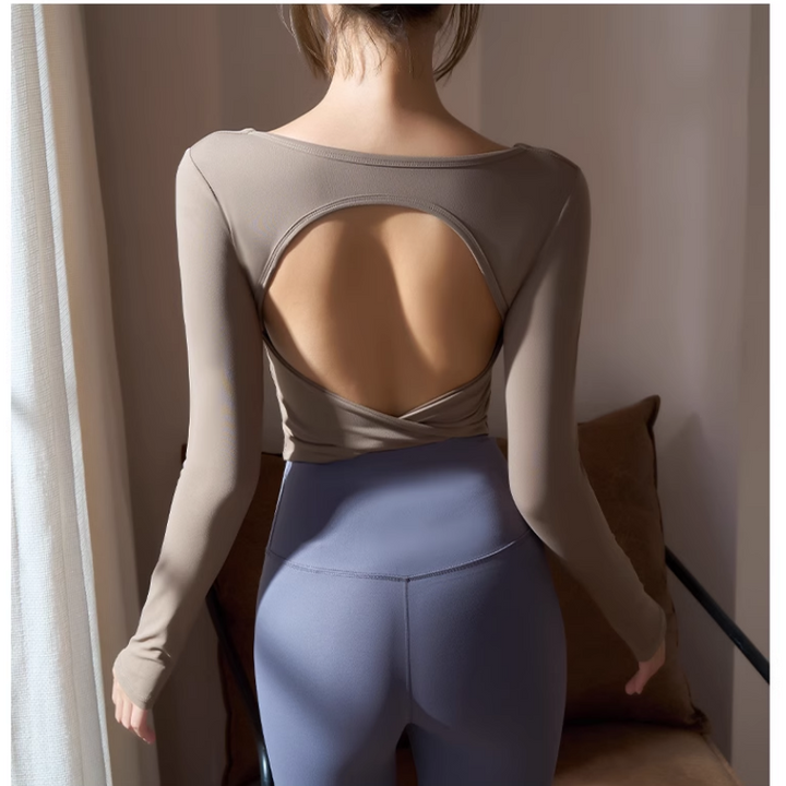 HAKEM Yoga Pilates Backless Fitted Fitness Top