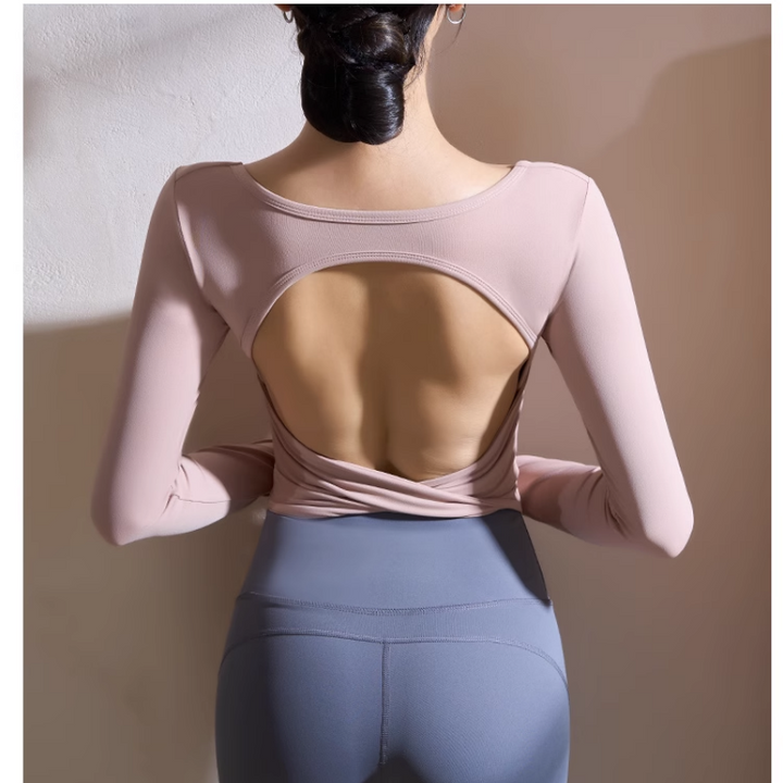 HAKEM Yoga Pilates Backless Fitted Fitness Top