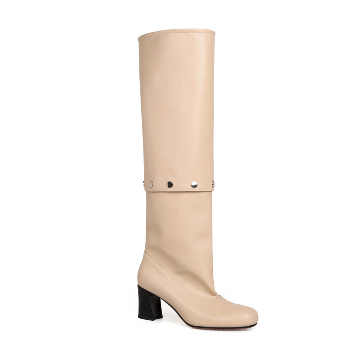 HAROT Studded Knee High Boots