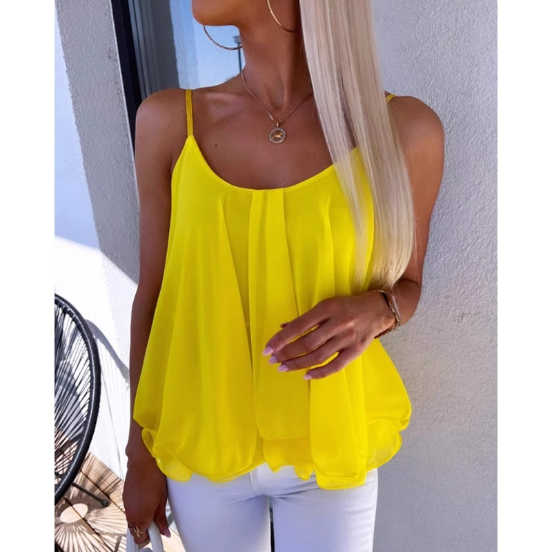 Yellow HARTA Ruffled Cami Top | i The Label – I The Label