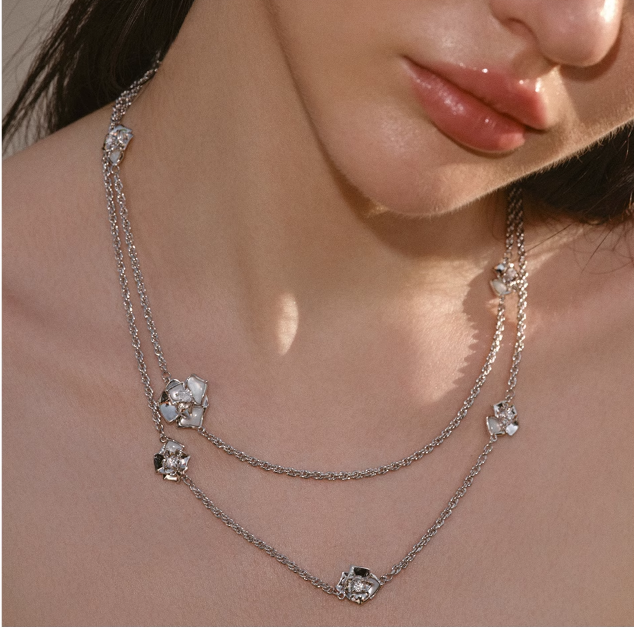 HAVAH Double Layer Flower Necklace