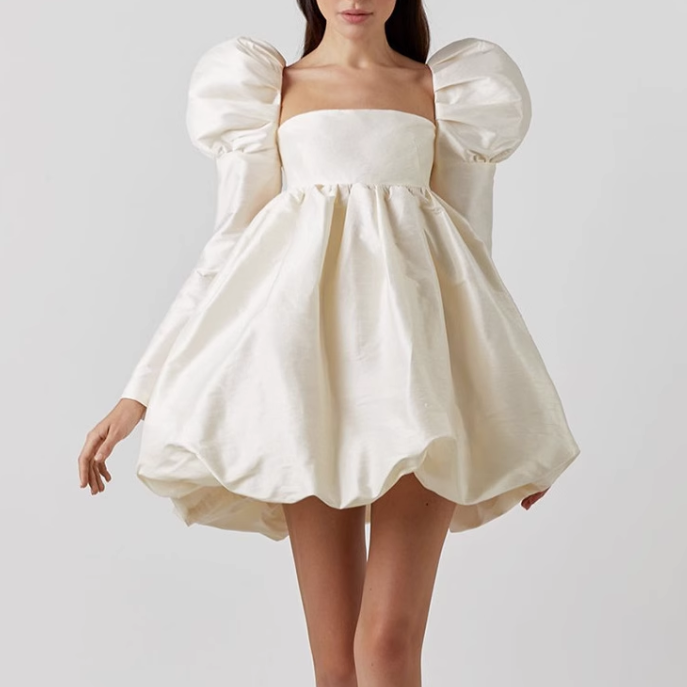 HEKRA Puff Sleeves Mini Dress
