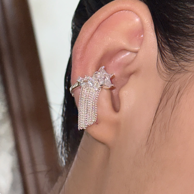 HELRI Star And Diamante Fringed Earrings - Pair